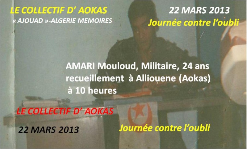 AMARI Mouloud, Militaire, 24 ans : recueillement  à Alliouene (Aokas) à 10 heures Moulou10
