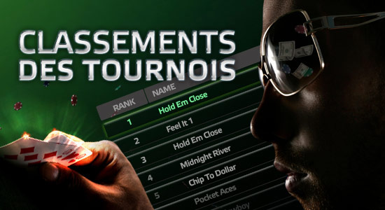 Classements des tournois sur PMU Poker Tourna10