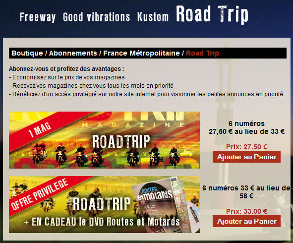 Abonnement Roadtrip Roadtr13