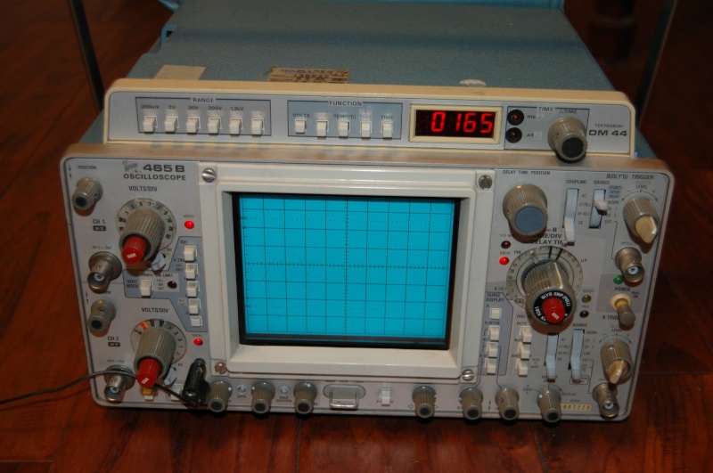 Tektronix Tek 465B Dual Trace 100MHz 2-Ch Oscilloscope + DM44 Digital Multimeter  1210