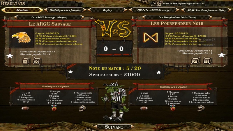 [oligunar] Le ARGG Sauvage 0-0 [Ducky27] Les Pourfendeur Noir Bloodb15