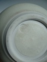 White stoneware pot with stylised decoration, glaze obscured mark... P1160111