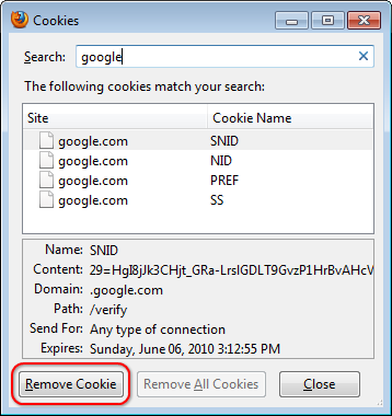 Cookies - ■ Apagando cookies e informações do pc 2011-011