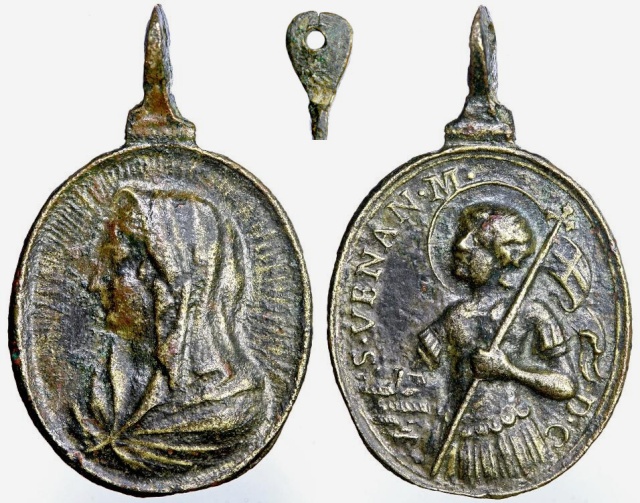 venancio - Medalla Virgen Mater Salvatoris / S. Venancio de Camerino S. XVII C109_d10