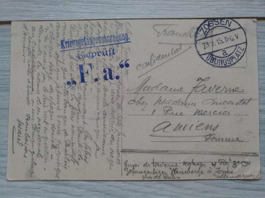 (M) Cartes Postales prisonnier Français A CLÔTURER (Metz 02/10/19) Img_2166