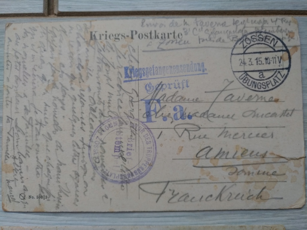 (M) Cartes Postales prisonnier Français A CLÔTURER (Metz 02/10/19) Img_2168