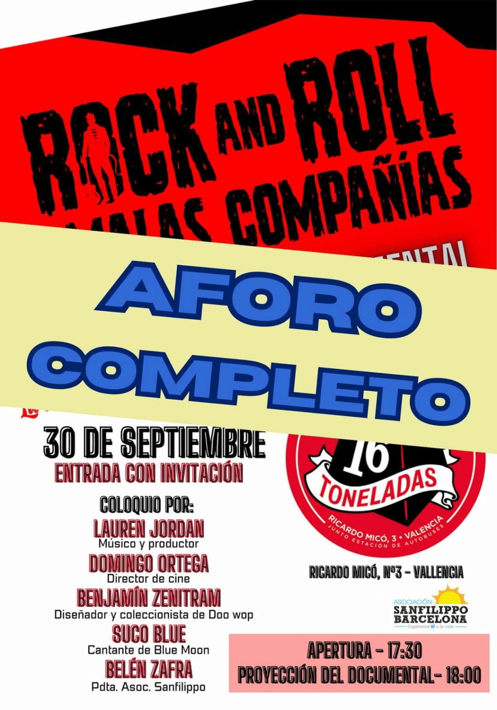 ROCK AND ROLL Y MALAS COMPAÑÍAS 30 DE SEPTIEMBRE 2023 16 TONELADAS  Fb_i3453