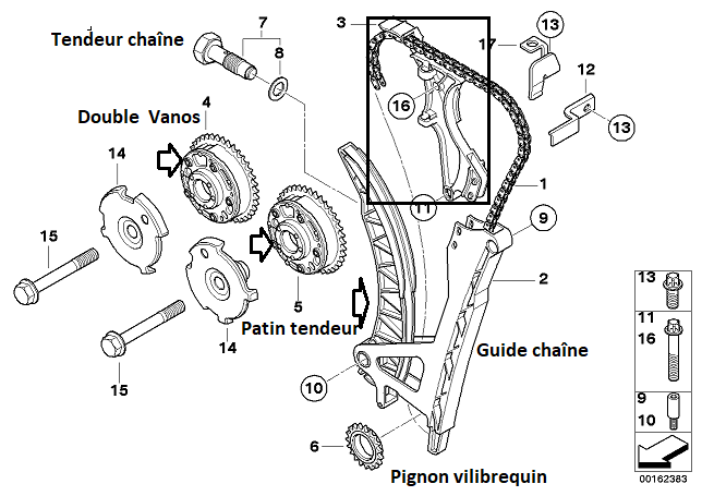 [ BMW 316I N42 1.8 85KW an 2002 ] Casse rail de guidage chaîne distribution (Résolu) 11_31810