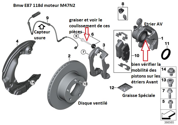 [ BMW E87 118D M47N2 an 2007 ] vibration au freinage 34_14110