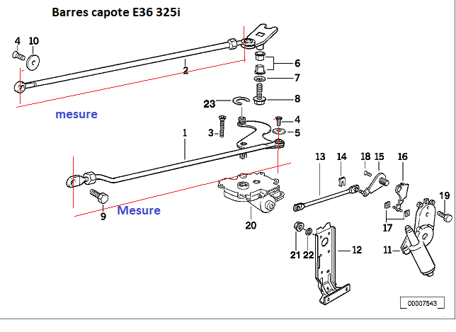 [ BMW E 36 CAB ] Notice de montage de tringles de capote 54_bar10