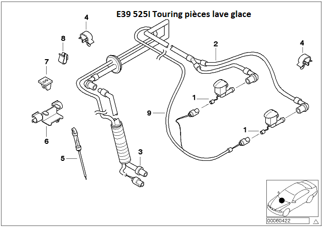 [ Bmw E39 525I an 2003 ] durite lave glace  61_09510