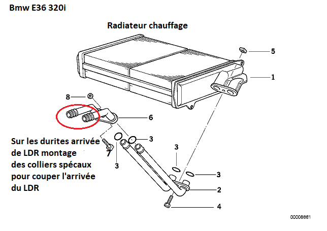 [ Bmw E36 320i an 1996 ] Déposer radiateur chauffage  IHKA 64_05610