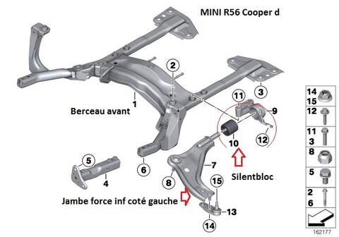 MINI COOPER R56 D 112cv an 2011 ] remplacement silentbloc