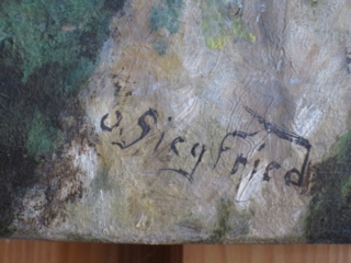 Une belle Signature de 1930 à identifier (sur une vieille toile roulée et sèche que je voudrais dérouler) Img_1221