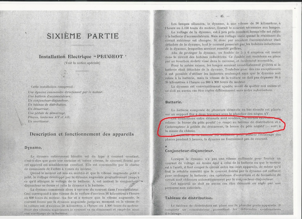 Des Peugeot avant les 01, équipées électriquement en DUCELLIER, avec le positif à la masse (au châssis). Exemple : la 190 S 177b12