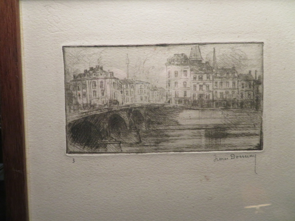 Gravure jean Donnay - Le pont des arches à Liège vers 1916 Img_1520