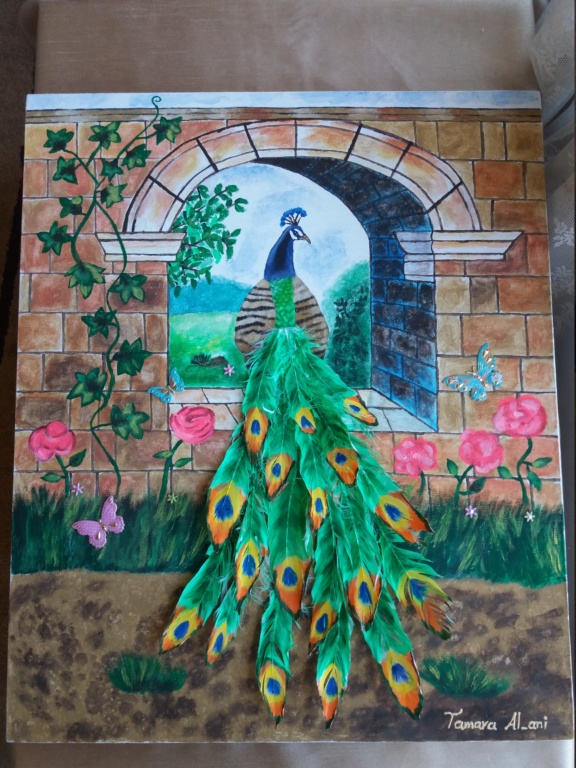 لوحتي الفنية طاووس ملون  20190910