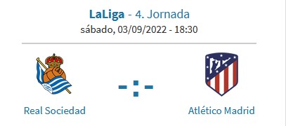 LIGA 2022/23 Jº4: Real Sociedad cf. vs Atlético de Madrid (Sábado 3 de Septiembre, 18:30h) Realat10