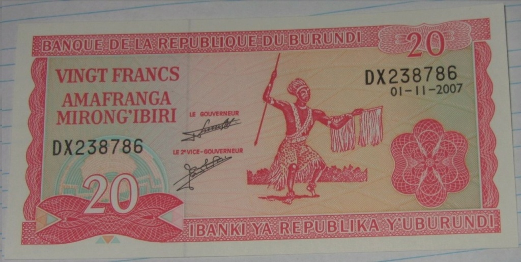 20 Francos Burundí 01-11-2007 Burund15