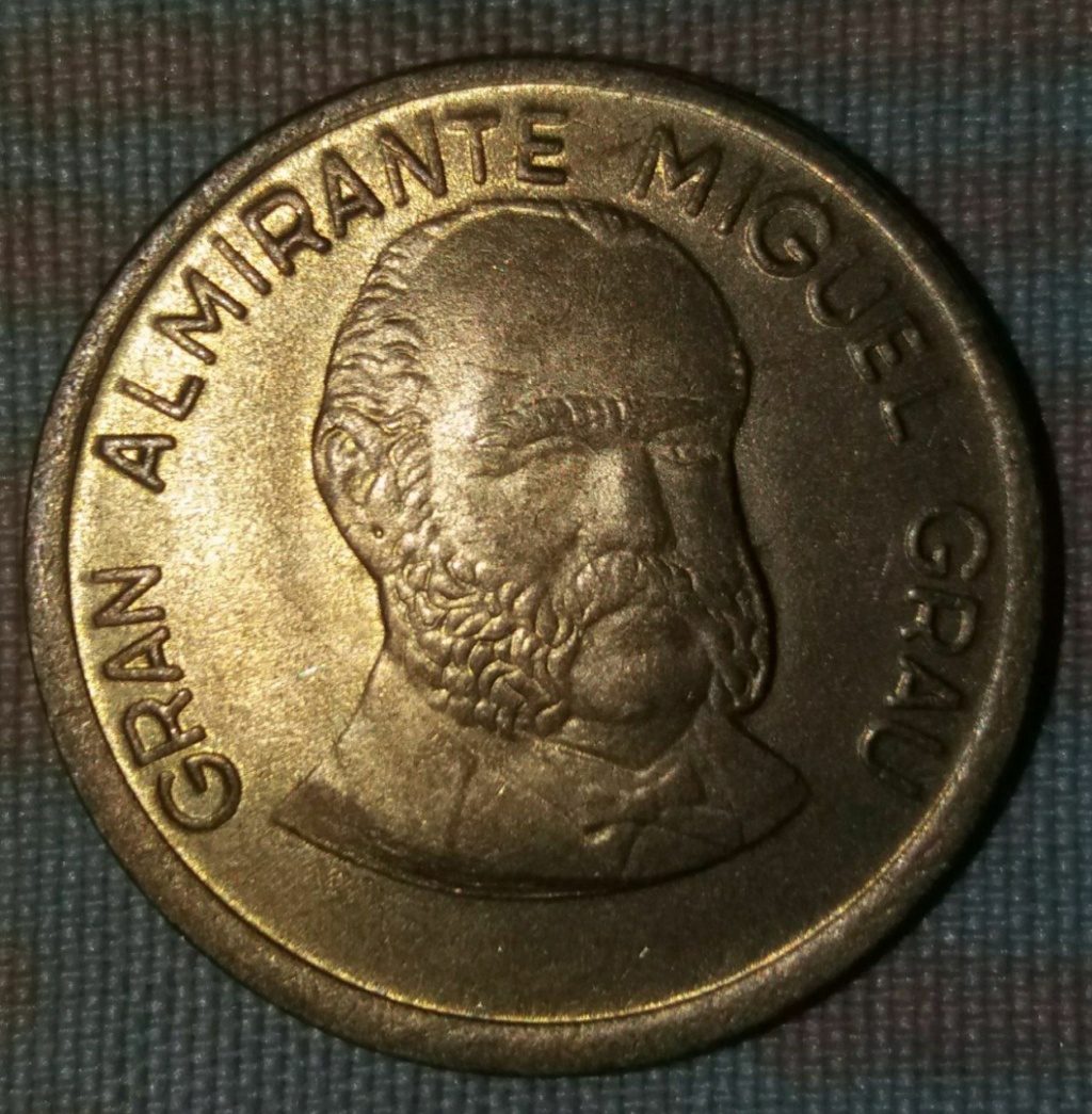 Perú 20 céntimos, 1986 (Anverso descuadrado) Photo531