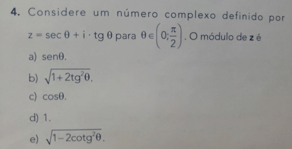 Matemática - Números Complexos Ativid11