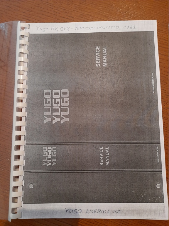 Yugo GV, GVX, sevice manual, 1988. 20220922