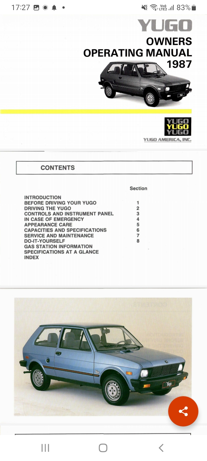 Yugo tehnička i servisna uputstva za sve modele Scree126
