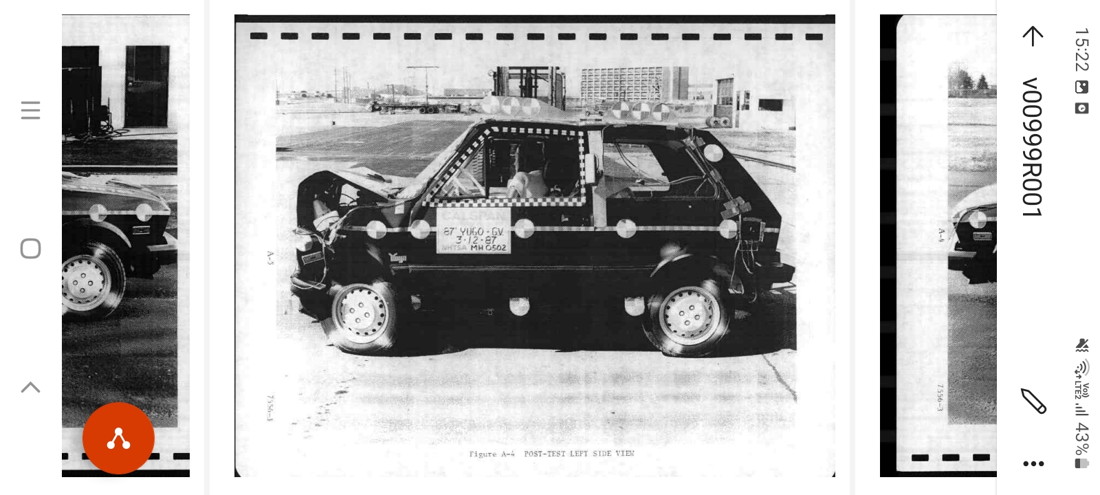 NHTSA crash test, Yugo GV Scree145