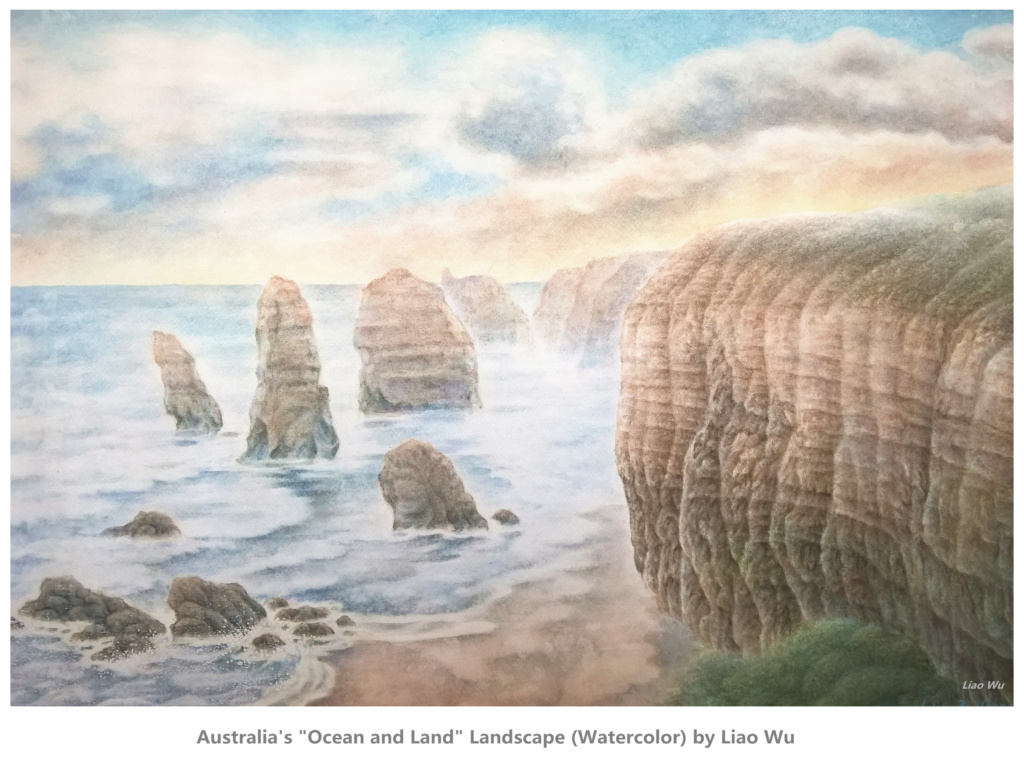 澳洲大洋陆风光（水彩画）  作者：Liao Wu Iocios12