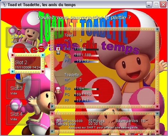 Toad et Toadette, les amis du temps Save210