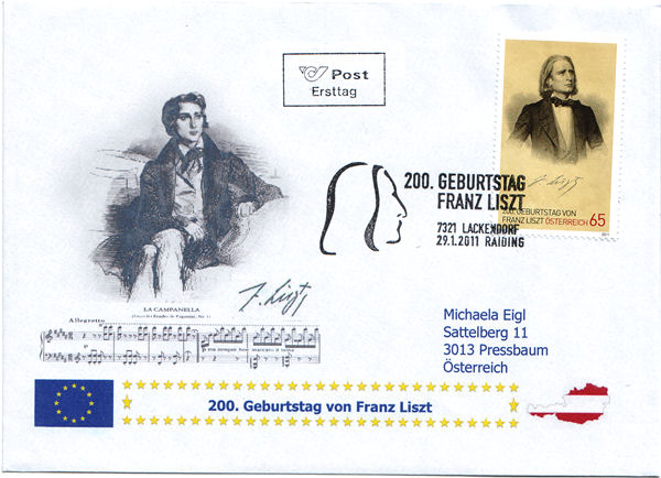 Selbst kreirte Belege/ Sonderstempel / Ersttage Liszt10