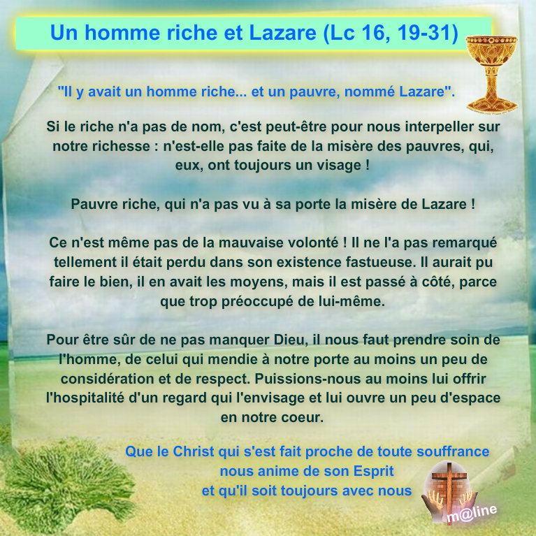 26 éme dimanche ordinaire (29 septembre) Parabole du riche et de Lazare (Lc 16, 19-31) Pizap_26