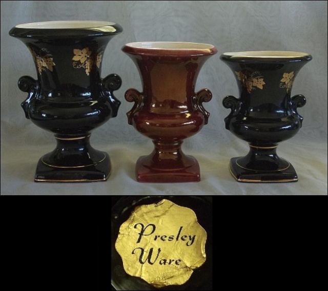 Titian black marble glaze vase for gallery Presle12