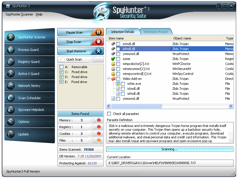 SpyHunter Security Suite 3.7.19 2008 With Crack Working 100% F_200810