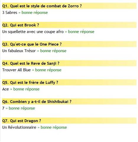 Quizz One Piece Facile