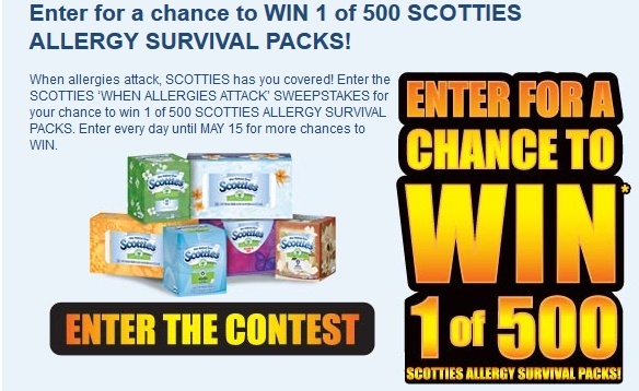 SCOTTIES ‘WHEN ALLERGIES ATTACK’ SWEEPSTAKES ends 5/15 Scot10
