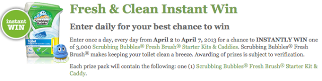 Fresh & Clean Instant Win ends 4/7 Screen17