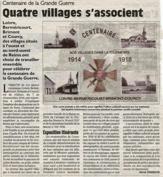 Centenaire de la Grande Guerre, 4 villages s'associent Centen10