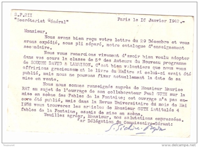 Edition Nathan : « Direction assurée par un Commissaire-Gérant aryen nommé par application de l'ordonnance allemande du 18 octobre 1940 » 517_0012