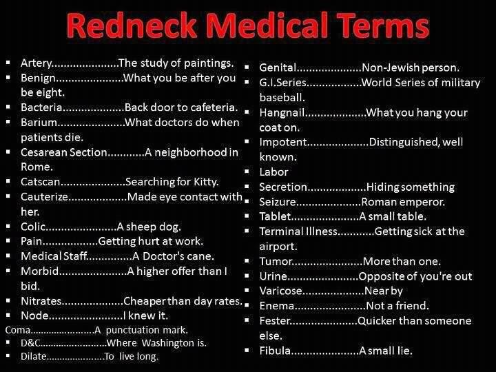 Redneck Medical terms 40443910