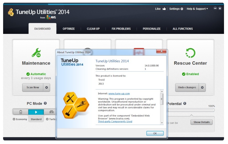 اصدار أخير  من TuneUp Utilities 2014 14.0.1000.90 V14_0_10