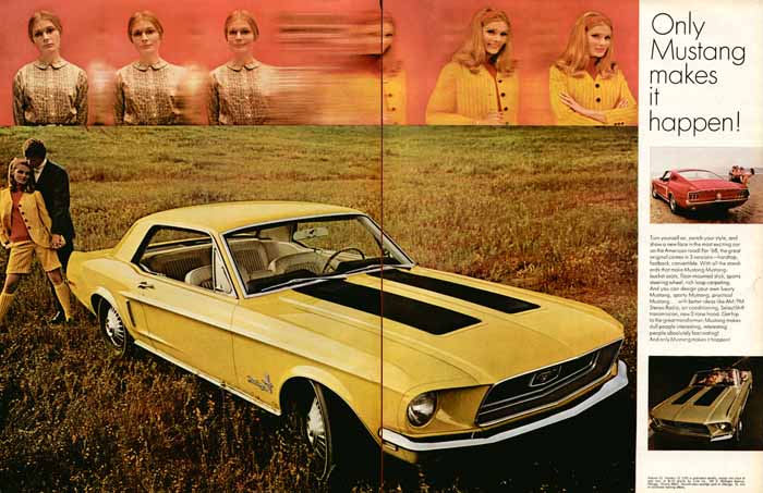 Publicité en anglais pour la Mustang 1968 1968mu10