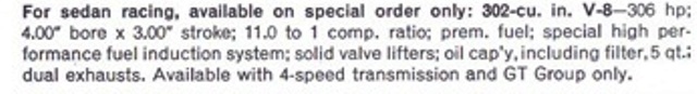 (69) Option moteur V8 302 en commande spéciale pour Mustang 1968 Brochu13