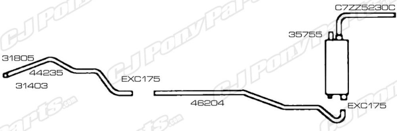 Détail: Silencieux simple de Mustang 1967 Exk5b_10