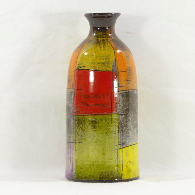 Vase forme bouteille multicolore P1290310
