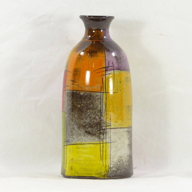 Vase forme bouteille multicolore P1290311