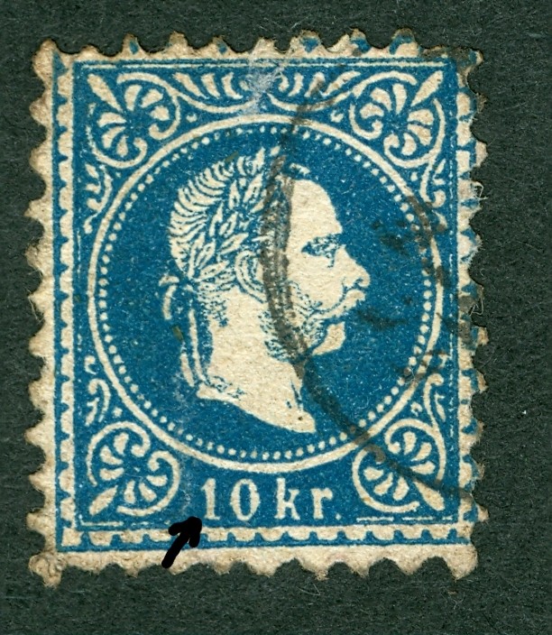 stempel - Freimarken-Ausgabe 1867 : Kopfbildnis Kaiser Franz Joseph I 10_kr_15