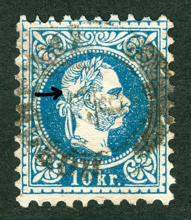 stempel - Freimarken-Ausgabe 1867 : Kopfbildnis Kaiser Franz Joseph I 10_kr_16