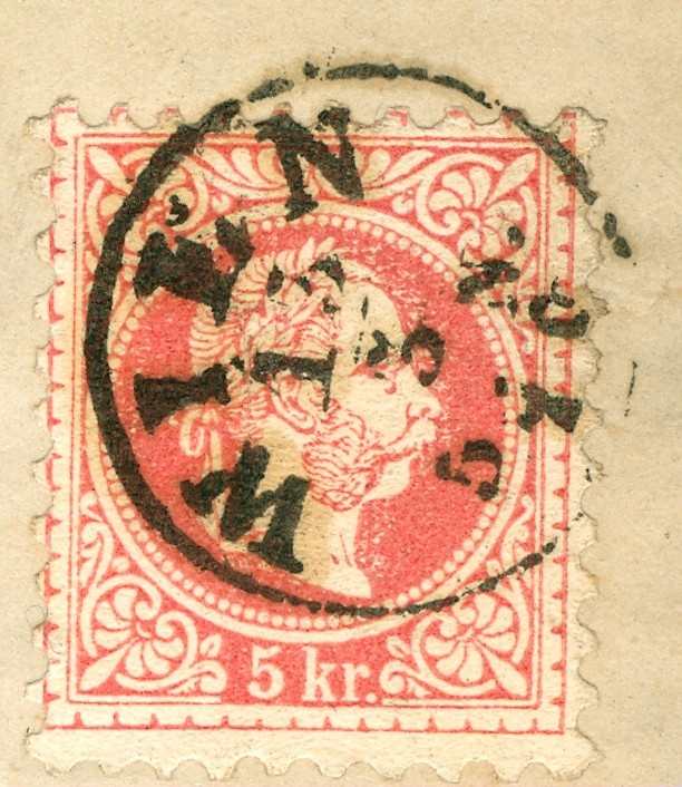 stempel - Freimarken-Ausgabe 1867 : Kopfbildnis Kaiser Franz Joseph I 5_kr_p11