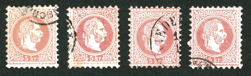 stempel - Freimarken-Ausgabe 1867 : Kopfbildnis Kaiser Franz Joseph I 5_kr_z10